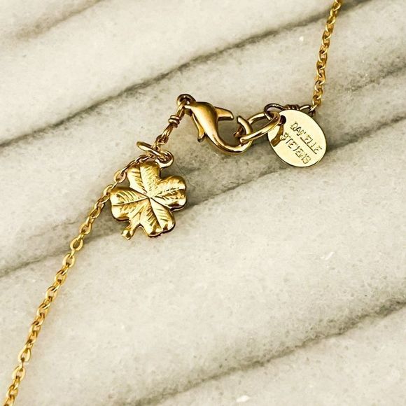 Danielle Stevens Necklace Blue Gold Toned Beaded Pendant Designer - Picture 3 of 4